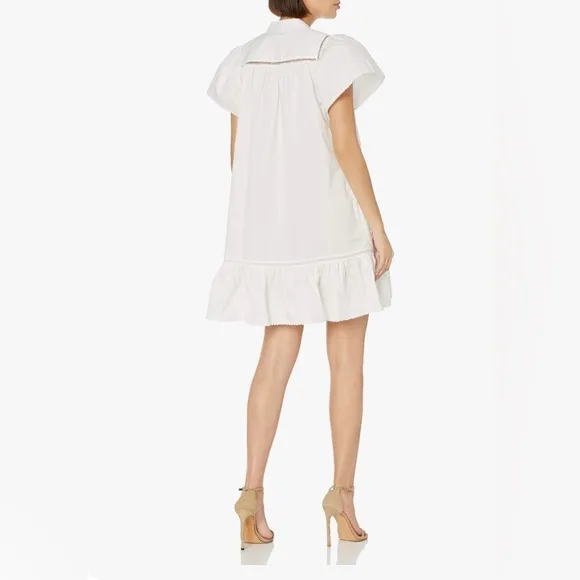 Rebecca Minkoff Natalia Flounce Dress. Color: White.