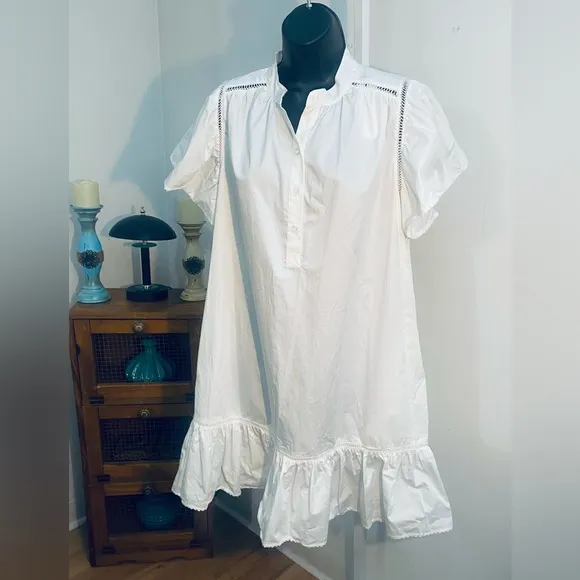 Rebecca Minkoff Natalia Flounce Dress. Color: White.