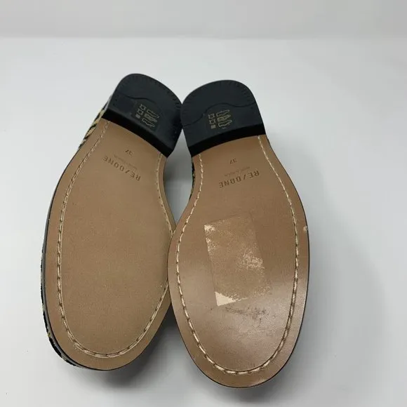 Re/Done‎ 264-17W9LFR 90s Loafers Shoes Women's 37 Leopard Tapestry Slip-on S0428