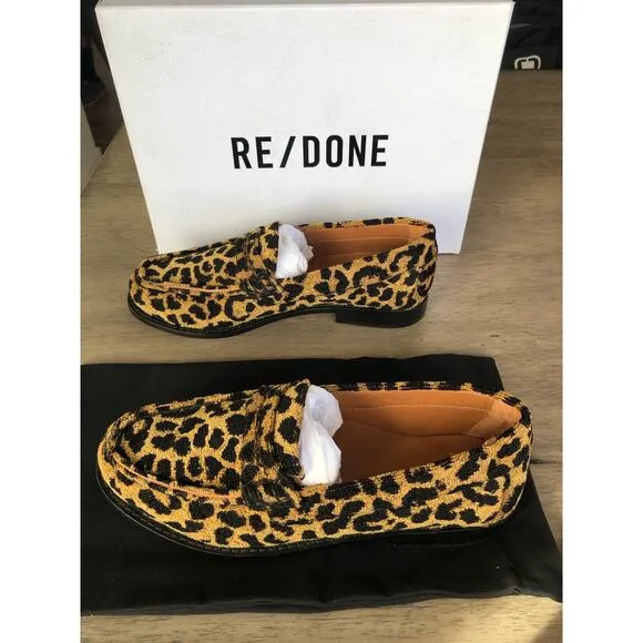 RE/DONE90s Leopard Print Loafers - 38 US8