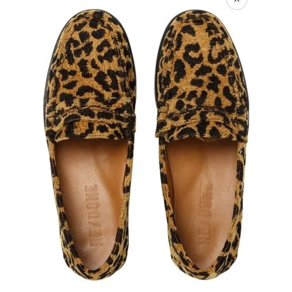 RE/DONE90s Leopard Print Loafers - 38 US8