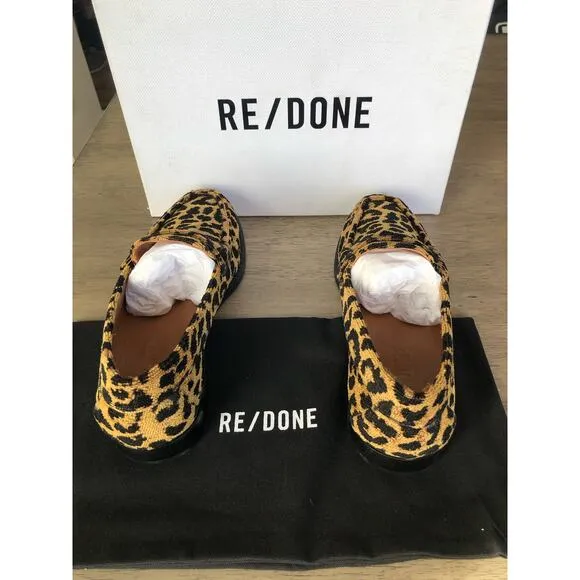 RE/DONE90s Leopard Print Loafers - 38 US8