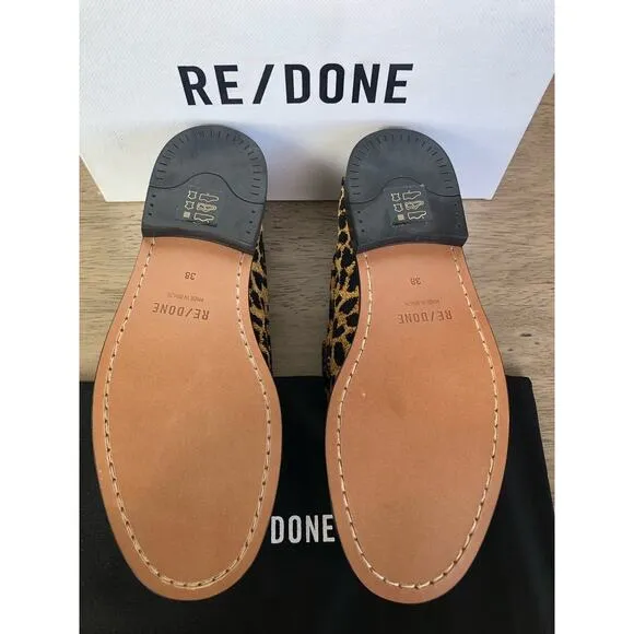 RE/DONE90s Leopard Print Loafers - 38 US8