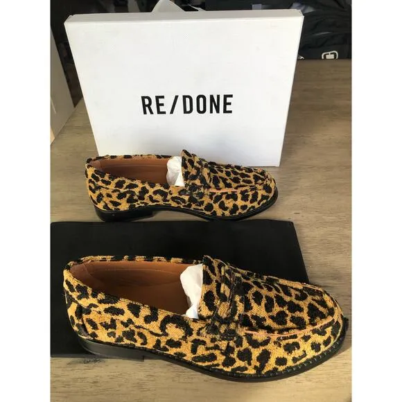 RE/DONE90s Leopard Print Loafers - 38 US8