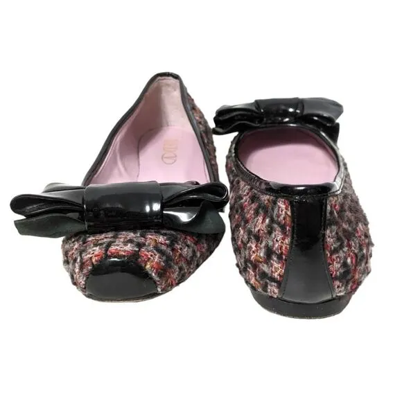RED VALENTINO GARAVANI Tweed Bow Ballet Flats 38