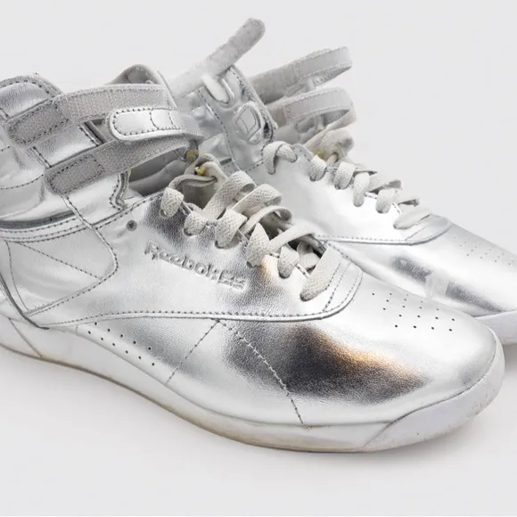 Reebok Freestyle Hi Metallic Silver Sneakers – Women’s Size (with box)
