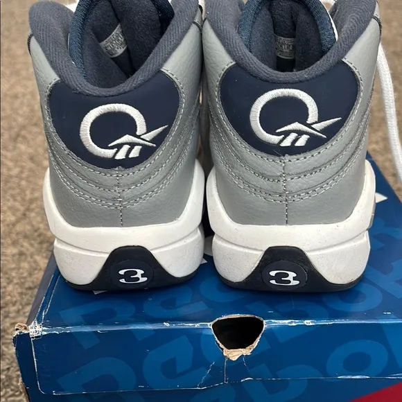 Reebok Kids' Gray and Navy Allen Iverson Question Sneakers