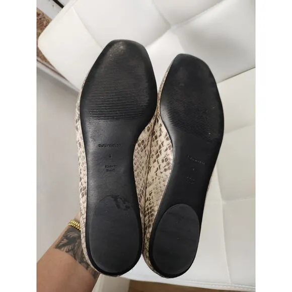 Reformation Ballet Flats Snakeskin Size 9 $300 New
