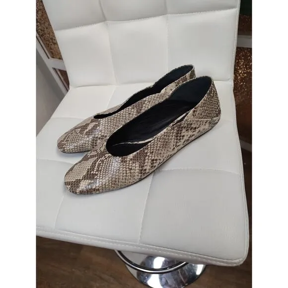 Reformation Ballet Flats Snakeskin Size 9 $300 New