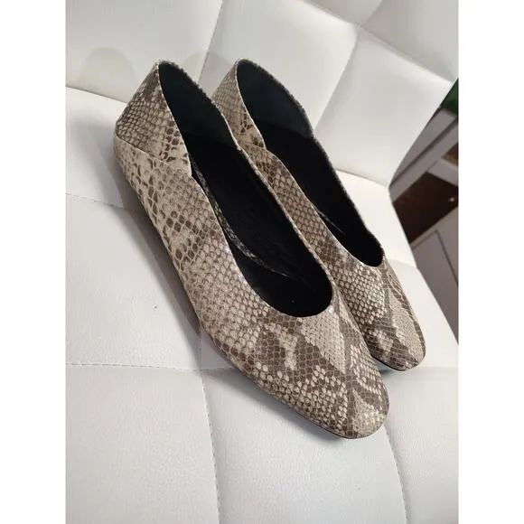 Reformation Ballet Flats Snakeskin Size 9 $300 New
