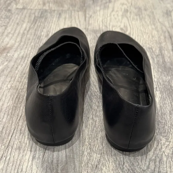 Reformation black leather Bowie ballet flats