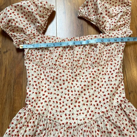 Reformation Marielle Puff Sleeve Dress in Fresa Floral Print Size 6
