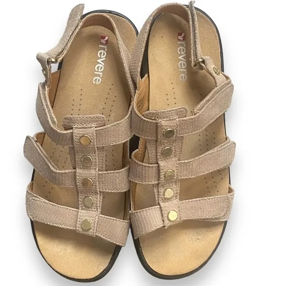 Revere Toledo sandals Velcro adjustable straps US 7/UK 5M rubber sole