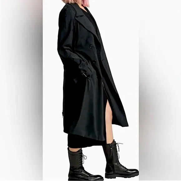 REVOLVE LITA by Ciara Long Trench Coat Black Lightweight Lined Size Various NWT