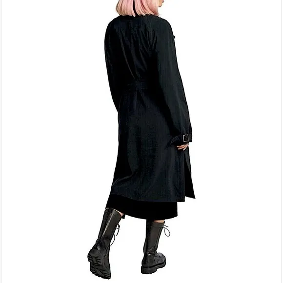 REVOLVE LITA by Ciara Long Trench Coat Black Lightweight Lined Size Various NWT