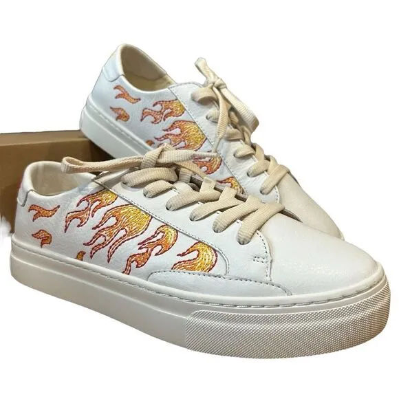 Revolve Soludos Hot Stuff Ibiza Flames Platform Leather Sneakers
