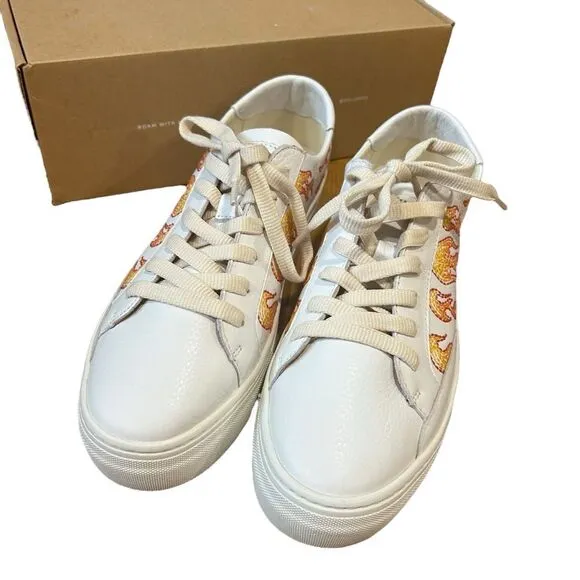 Revolve Soludos Hot Stuff Ibiza Flames Platform Leather Sneakers