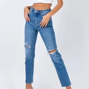 Ripped high waisted denim