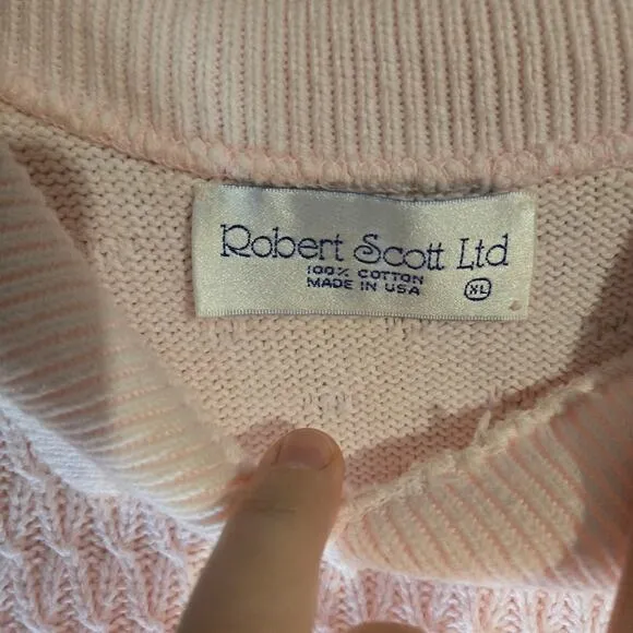 Robert Scott Ltd. Pink Cotton Sweater - Size XL 0220
