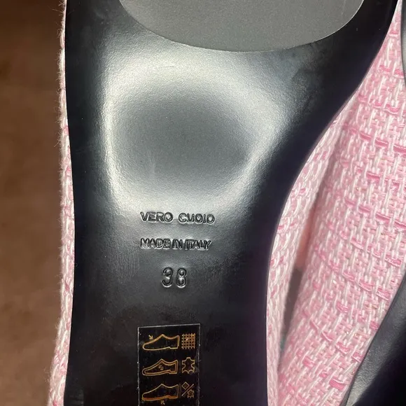 Roberto Festa for Sesto Meucci Pink and Black Tweed Ballerina Flats