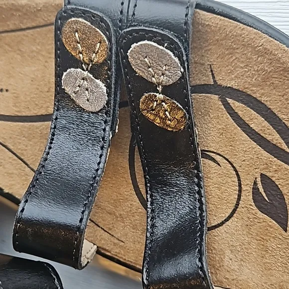 Romika Ibiza 55 Black Leather Sandals 38 / 7-7.5 NWOT