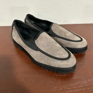 Ron White Rita Gray and Black Suede Loafers Vibram Soles Size 8