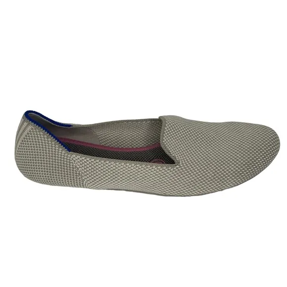Rothy’s Beige The Loafers Double Stitch Knit Fabric Flats Slip On Shoes Size 6
