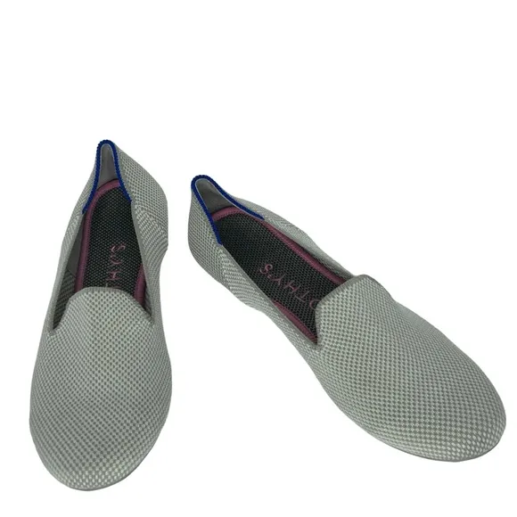 Rothy’s Beige The Loafers Double Stitch Knit Fabric Flats Slip On Shoes Size 6