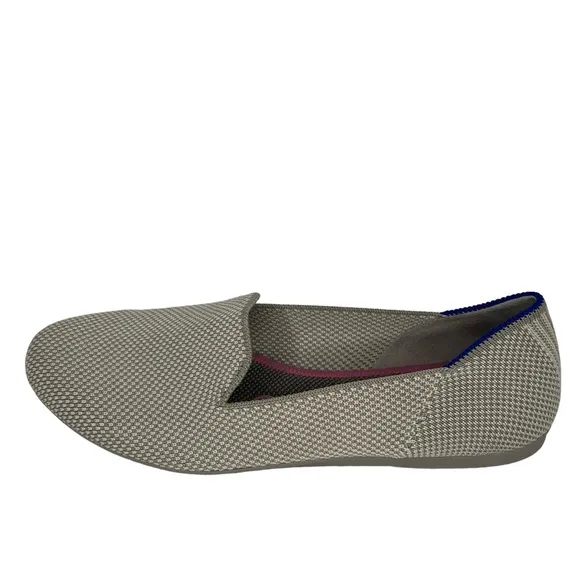 Rothy’s Beige The Loafers Double Stitch Knit Fabric Flats Slip On Shoes Size 6