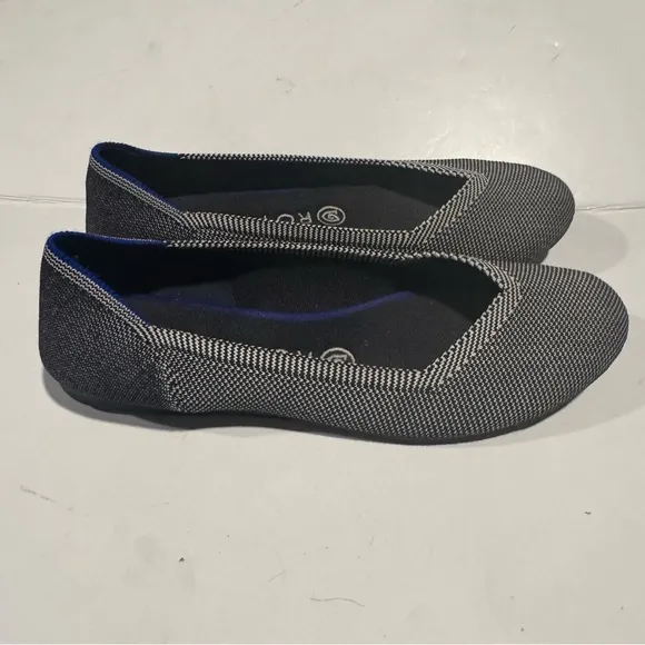 Rothy’s Birdseye Cloud Gray Round Toe Flats size 8