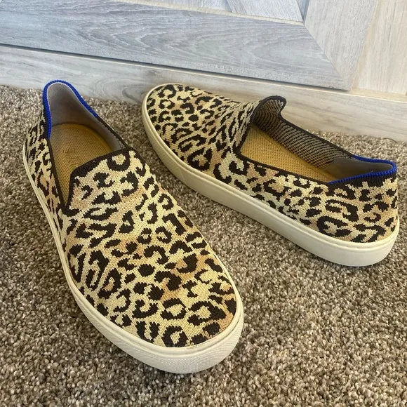 Rothys Camo Cat Leopard The Sneaker 9 Women Sneakers Slip-On