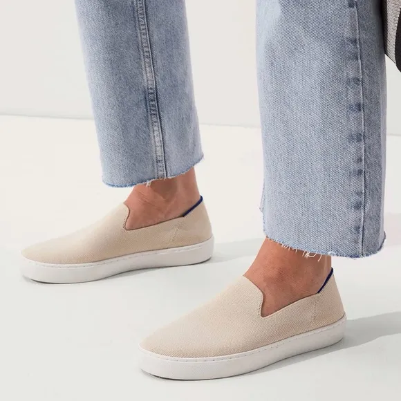 ROTHY’S CREAM TAN SAND THE ORIGINAL SLIP ON KNIT SNEAKER