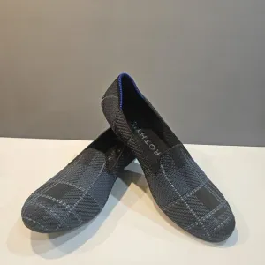 Rothys Flats Shoes Womens Size 7 Plaid Blue Loafers Slip On