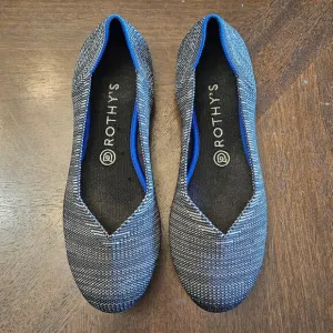 Rothys Flats Womens Size 9 Round Toe Slip On Shoe Grey Stretch Comfort Marled