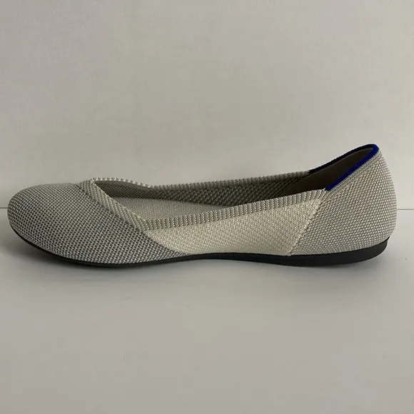 Rothy's Gray Beige Ivory Round Toe Ballet Flats Size 8