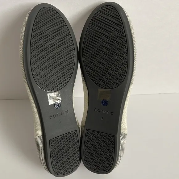 Rothy's Gray Beige Ivory Round Toe Ballet Flats Size 8