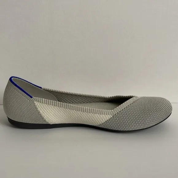 Rothy's Gray Beige Ivory Round Toe Ballet Flats Size 8