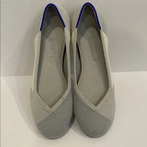 Rothy's Gray Beige Ivory Round Toe Ballet Flats Size 8