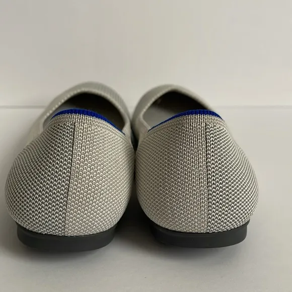 Rothy's Gray Beige Ivory Round Toe Ballet Flats Size 8
