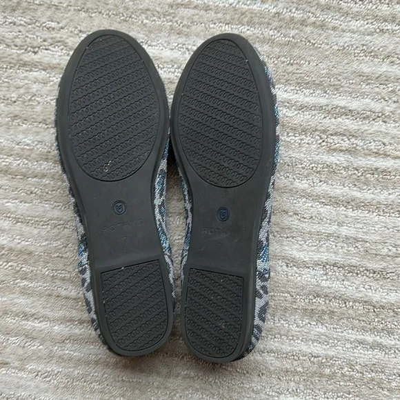 Rothy’s Gray Spotted Leopard Cheetah Round Toe Flats Retire Limited Edition Sz 7