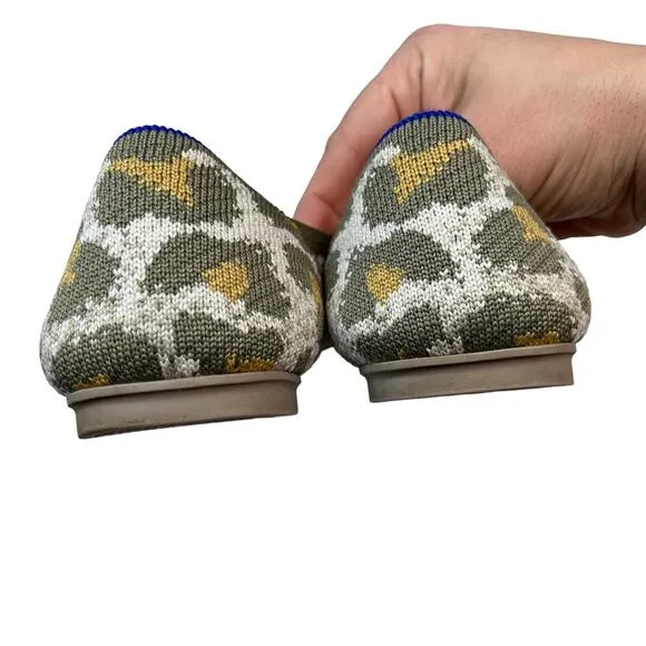 Rothy’s Green Smoke Spot Retired Print Loafer Slip On Flats Leopard Print 8.5