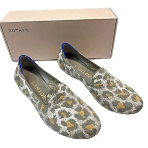 Rothy’s Green Smoke Spot Retired Print Loafer Slip On Flats Leopard Print 8.5