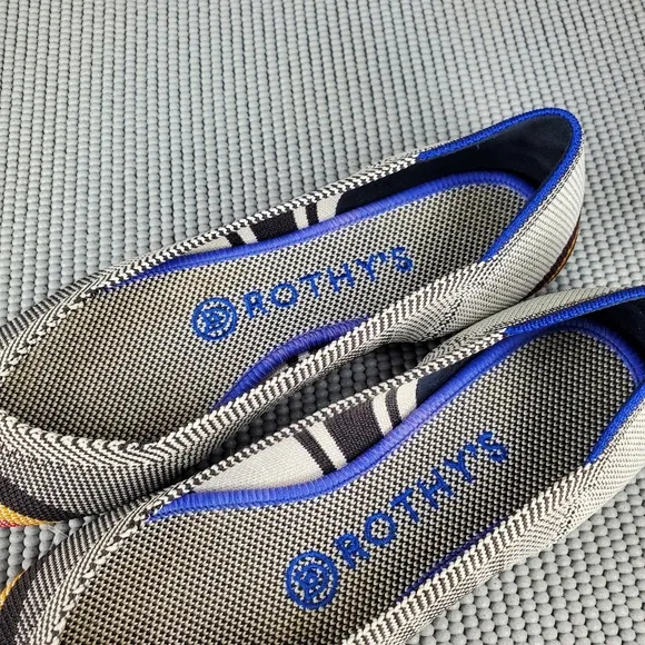 Rothy's inverse stripe pointed toe flats