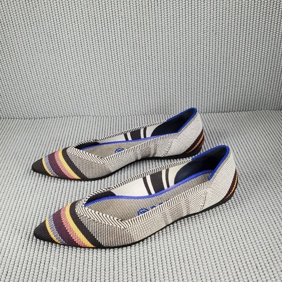 Rothy's inverse stripe pointed toe flats
