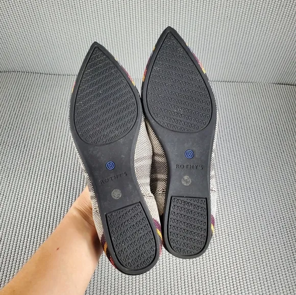 Rothy's inverse stripe pointed toe flats