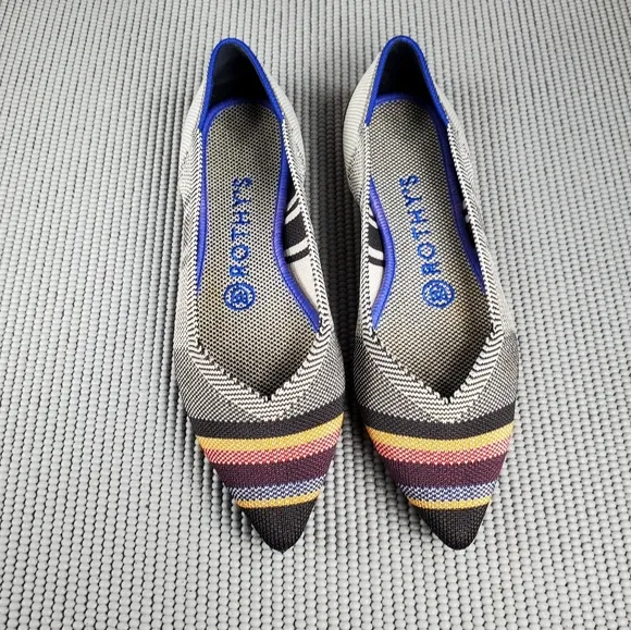 Rothy's inverse stripe pointed toe flats