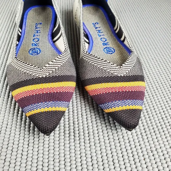 Rothy's inverse stripe pointed toe flats
