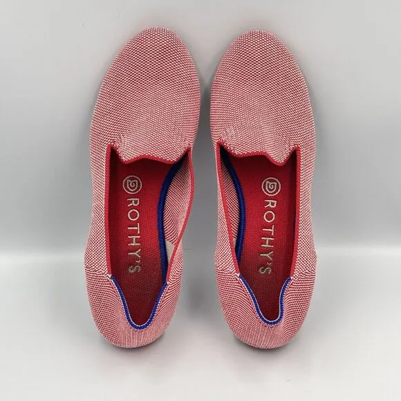 Rothy's Lollipop Loafers RARE Red Womens Size 7.5 Shoes Flats Round Toe Retired