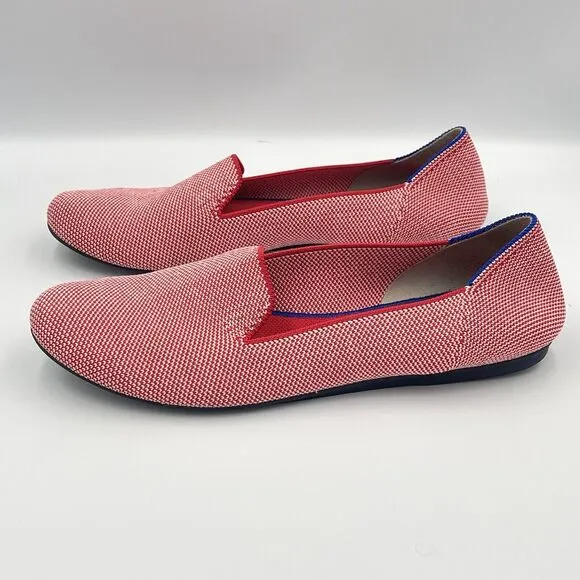 Rothy's Lollipop Loafers RARE Red Womens Size 7.5 Shoes Flats Round Toe Retired