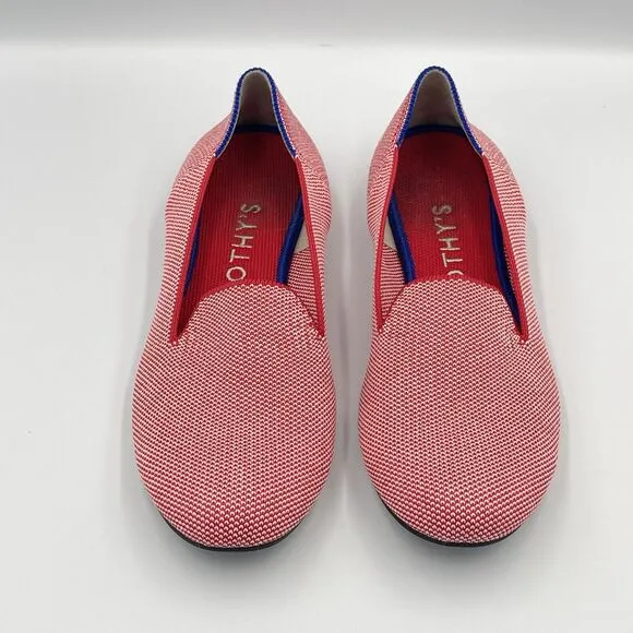 Rothy's Lollipop Loafers RARE Red Womens Size 7.5 Shoes Flats Round Toe Retired
